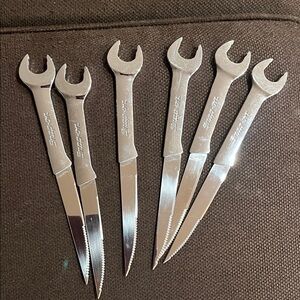 SNAP ON Silver Wrench Handle Steak Knives